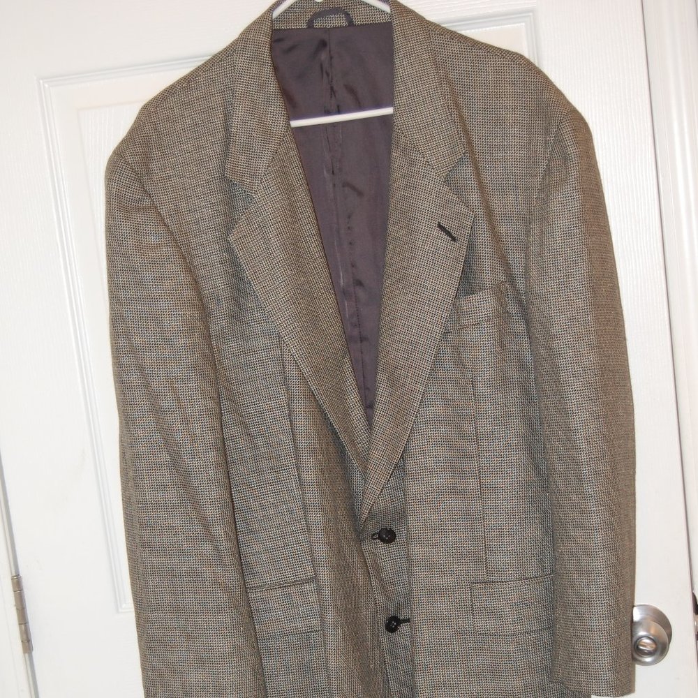 Louis Raphael's Men's Silk & Wool Black/White Men's Suit Coat 46R